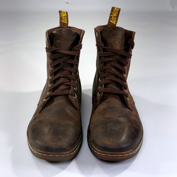 Dr. Martens Tobias Boots Mens 9 Womens 10 Brown Leather Lace Up Combat AW004 main image 8